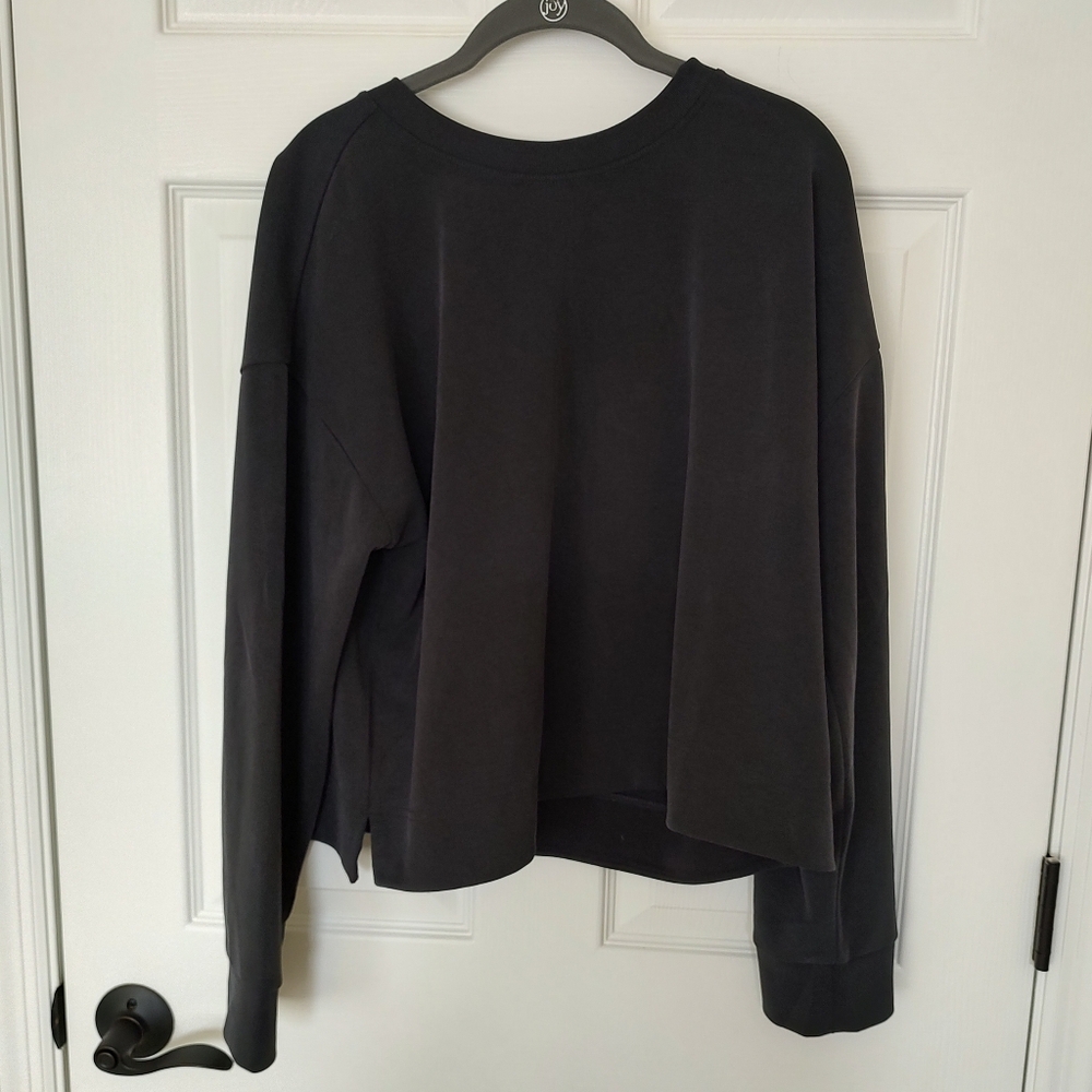 Athleta Soft Crew Neck Sweatshirt Black XL